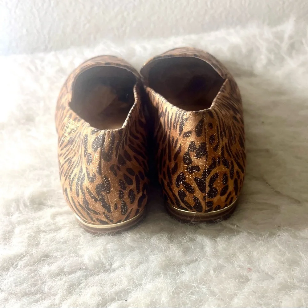 Alex Marie Barton Leopard Print Loafers Shoes Metallic Gold Women Size 8.5
